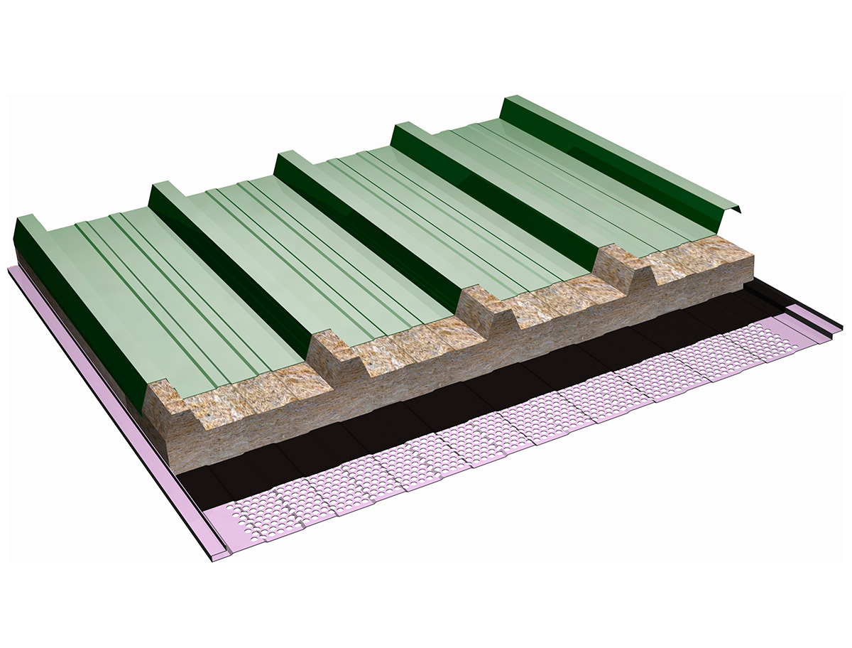Roof Panel Rock Wool 5 Ribs, Acoustic